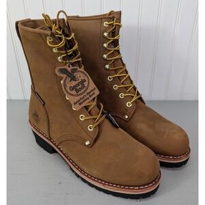 Georgia Logger Boots Men GB00065 400G Waterproof Insulated Steel Toe‎ 10.5M NOB